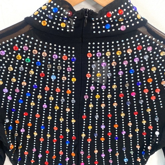 (A8) Radiant Slay Rhinestone Bodysuit, Size XS, NWT - Picture 10 of 16